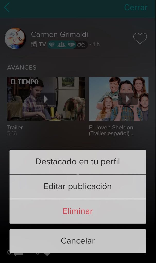 Eliminar y editar publicaciones en VERO
